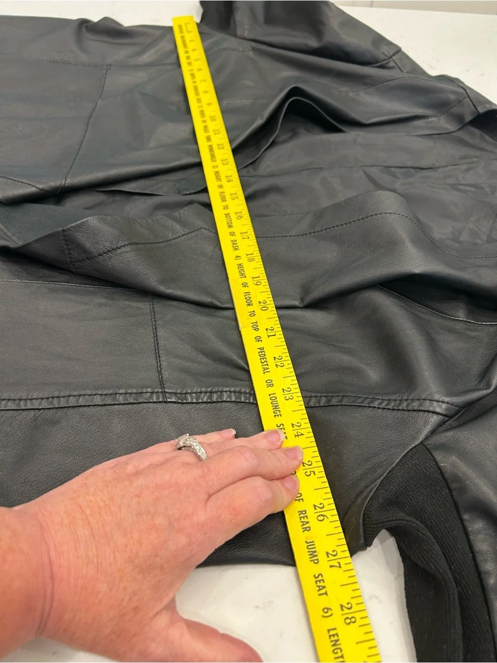 Halogen Black Draped Leather Jacket